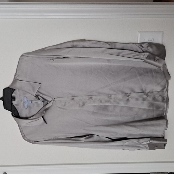 Antonio Melani Yana Button Front Point Collar  Stretch Silk Charmeuse Blouse - Picture 4 of 8